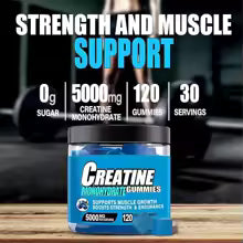Creatine Monohydrate Gummies for Men & Women, Support Boost Focus, Muscle, Strength, Recovery, Cognitive Health & Memory -Vegan