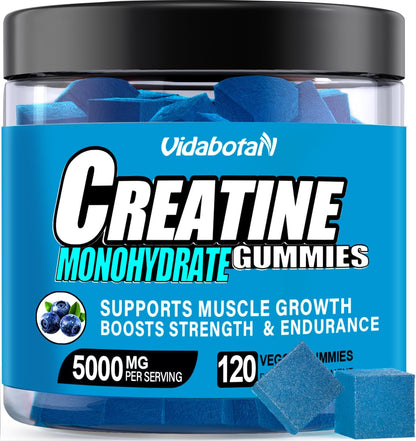 Creatine Monohydrate Gummies for Men & Women, Support Boost Focus, Muscle, Strength, Recovery, Cognitive Health & Memory -Vegan