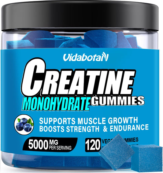 Creatine Monohydrate Gummies for Men & Women, Support Boost Focus, Muscle, Strength, Recovery, Cognitive Health & Memory -Vegan